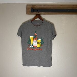 Holiday Budweiser T-shirt Tis The Season Old Navy Men's Gray Size Large